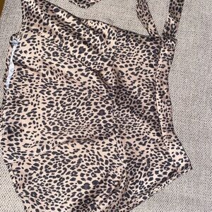 Leopard Print Satin skirt